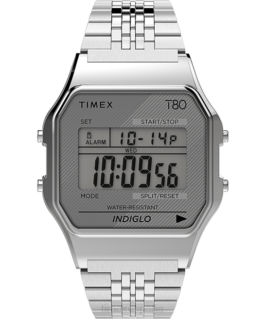 relojes | Timex reloj t80 de 34 mm con pulsera de acero inoxidable tono plateado hombres Z8X2139
