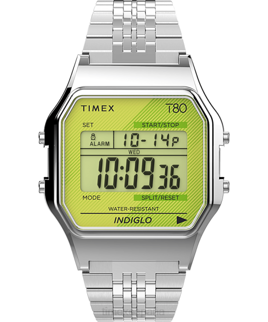 relojes | Timex reloj t80 de 34 mm con pulsera de acero inoxidable verde/acero inoxidable hombres Z8X2156