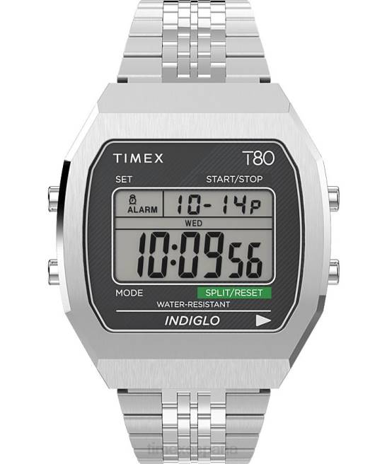 relojes | Timex reloj t80 de acero con pulsera de acero inoxidable de 36 mm acero inoxidable hombres Z8X2154
