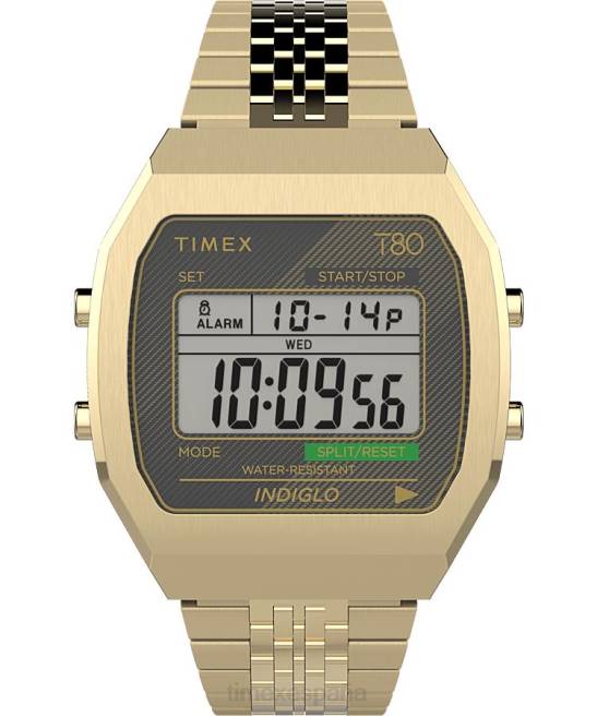 relojes | Timex reloj t80 de acero con pulsera de acero inoxidable de 36 mm tono dorado hombres Z8X2153