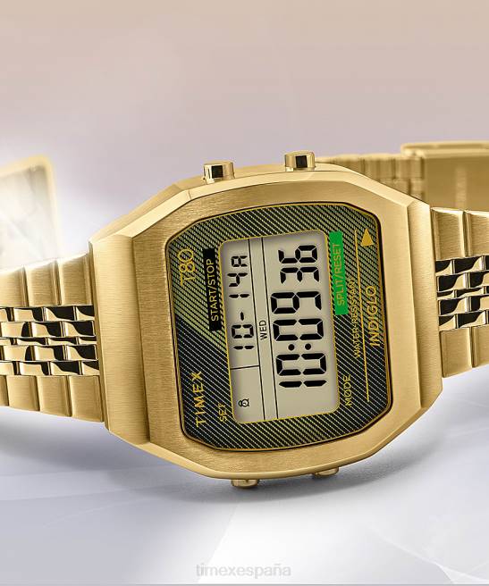 relojes | Timex reloj t80 de acero con pulsera de acero inoxidable de 36 mm tono dorado hombres Z8X2153