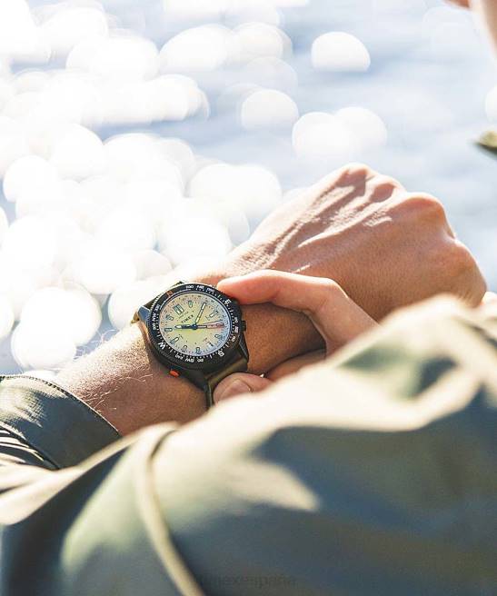 relojes | Timex Expedition North Tide-Temp-Compass Reloj de 43 mm con correa de cuero ecológico negro/natural hombres Z8X2235