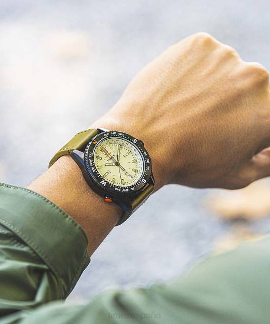 relojes | Timex Expedition North Tide-Temp-Compass Reloj de 43 mm con correa de cuero ecológico negro/natural hombres Z8X2235