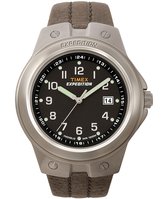 relojes | Timex Reloj Expedition Metal Tech de 40 mm con correa de cuero tono plateado/marrón/negro hombres Z8X2220