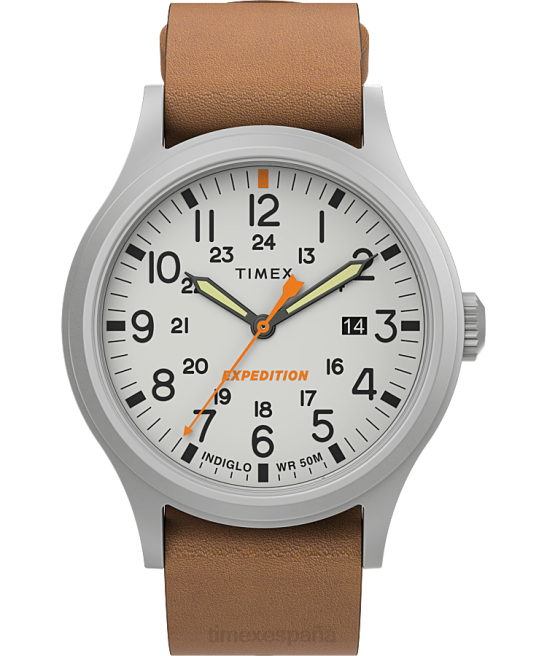 relojes | Timex Reloj Expedition North Sierra de 40 mm con correa de cuero. acero inoxidable/bronceado/crema hombres Z8X2194