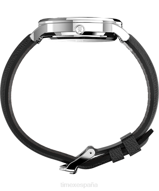 relojes | Timex Reloj Waterbury Classic con día y fecha de 40 mm con correa de cuero acero inoxidable/negro/blanco hombres Z8X2229