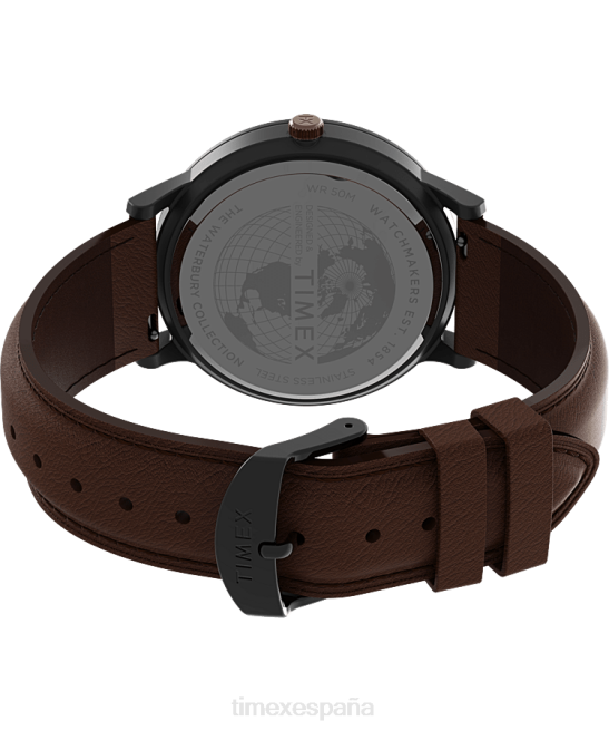 relojes | Timex Reloj Waterbury Classic con día y fecha de 40 mm con correa de cuero bronce/marrón/azul hombres Z8X2230
