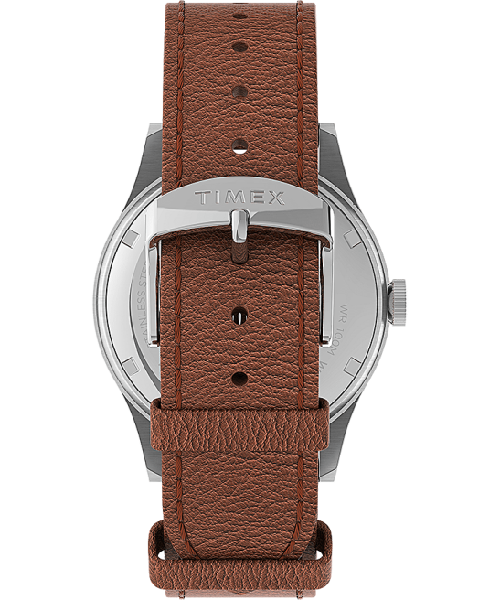 relojes | Timex Reloj Waterbury tradicional con fecha y día de 39 mm con correa de cuero acero inoxidable/bronceado/azul hombres Z8X2227