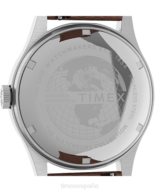 relojes | Timex Reloj Waterbury tradicional con fecha y día de 39 mm con correa de cuero acero inoxidable/bronceado/azul hombres Z8X2227