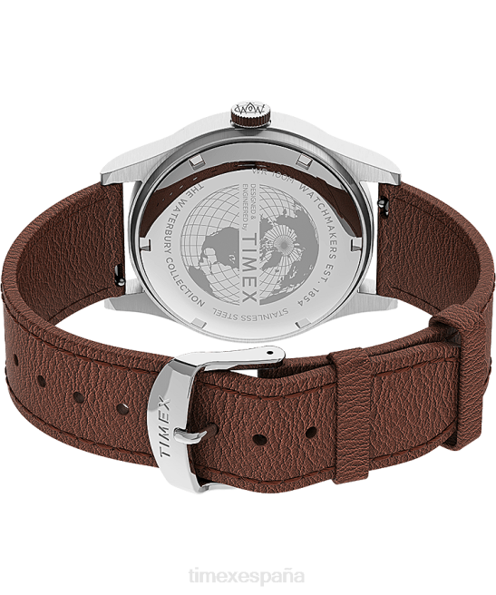 relojes | Timex Reloj Waterbury tradicional con fecha y día de 39 mm con correa de cuero acero inoxidable/bronceado/azul hombres Z8X2227