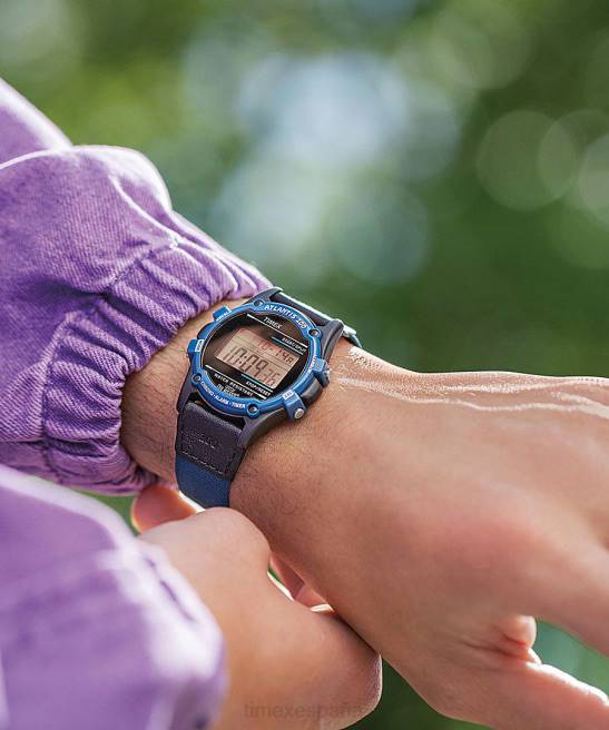 relojes | Timex Reloj atlantis de 40 mm con correa de tela y piel. azul negro hombres Z8X2206