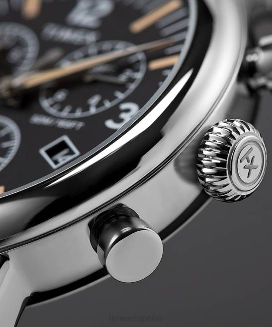 relojes | Timex Reloj cronógrafo estándar de 41 mm con correa de tela. tono plateado/negro hombres Z8X2196