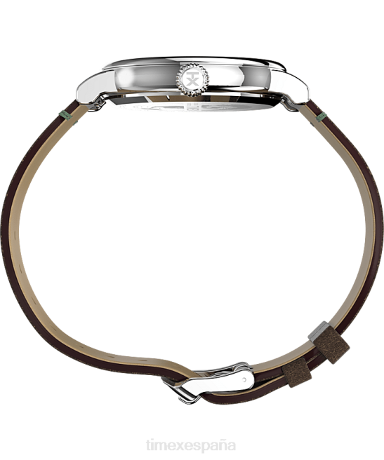 relojes | Timex Reloj estándar con correa de cuero ecológico de 40 mm. tono plateado/marrón/verde hombres Z8X2179