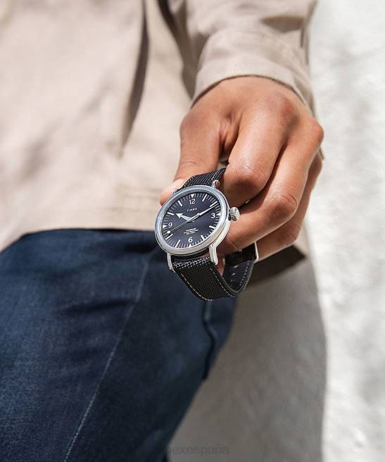 relojes | Timex Reloj estándar con correa de tela de 40 mm. tono plateado/negro hombres Z8X2217