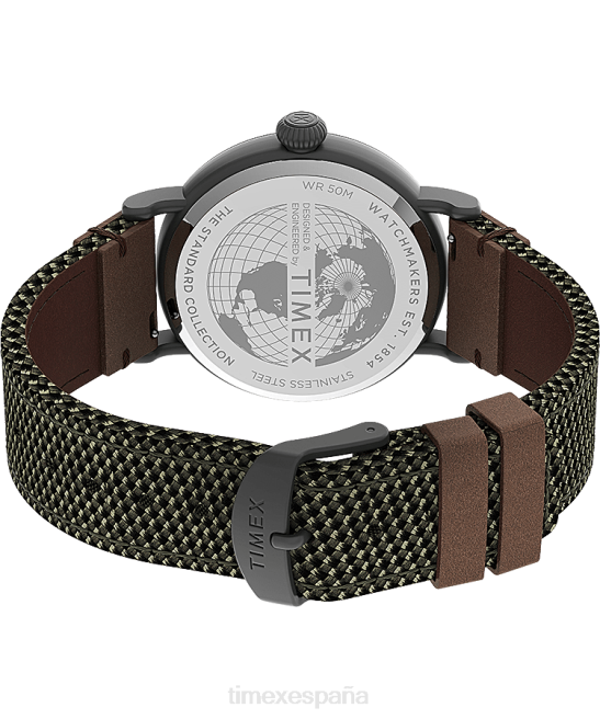 relojes | Timex Reloj estándar con correa de tela y cuero de 40 mm. bronce/verde hombres Z8X2199
