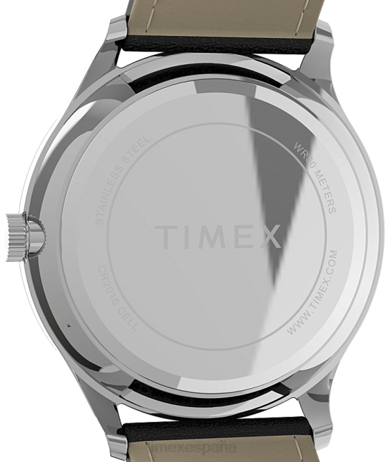 relojes | Timex Reloj moderno Easy Reader de 40 mm con correa de cuero tono plateado/negro hombres Z8X2189