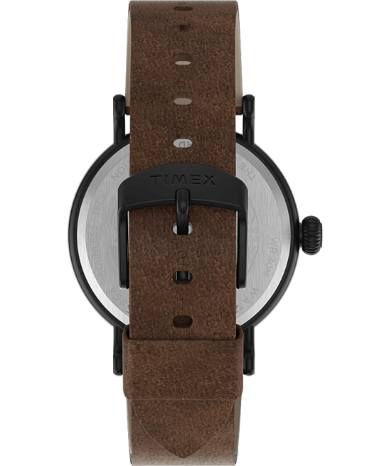 relojes | Timex reloj con correa de cuero estándar de 40 mm marrón oscuro hombres Z8X2202