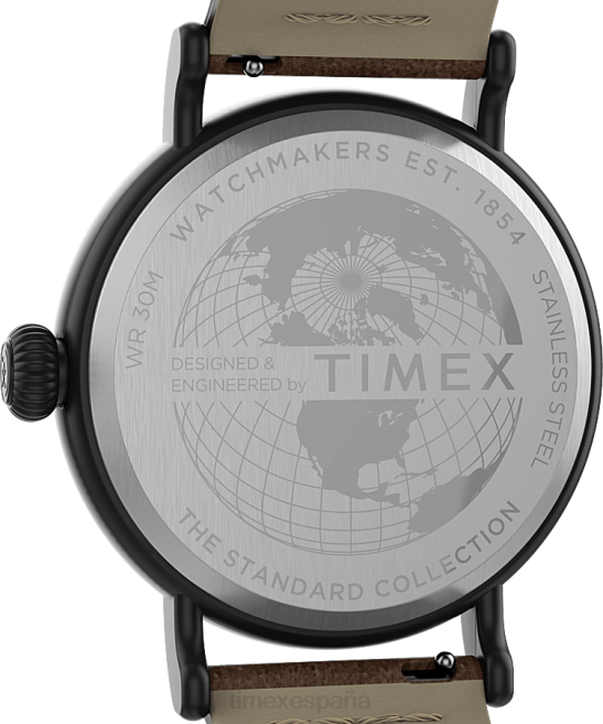 relojes | Timex reloj con correa de cuero estándar de 40 mm marrón oscuro hombres Z8X2202