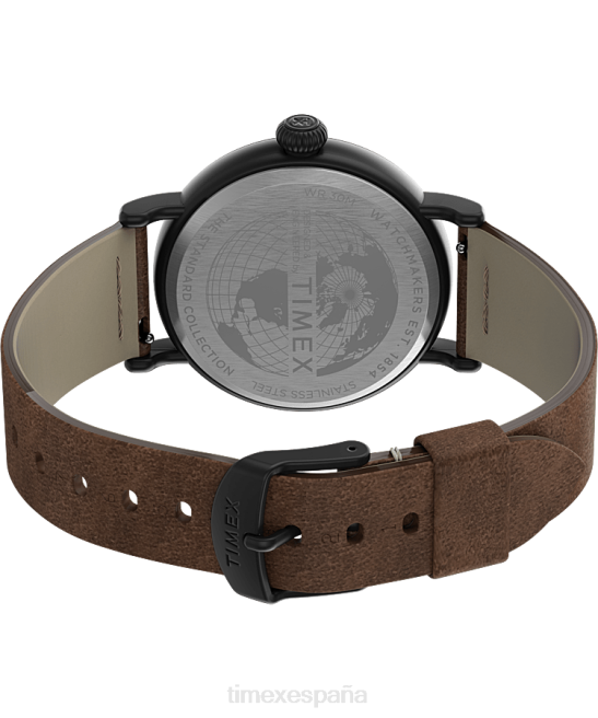 relojes | Timex reloj con correa de cuero estándar de 40 mm marrón oscuro hombres Z8X2202