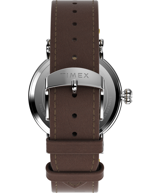 relojes | Timex reloj estándar x cacahuetes con snoopy de acción de gracias de 40 mm con correa de cuero marrón hombres Z8X2187