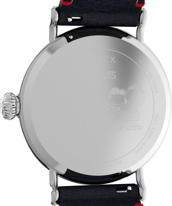 relojes | Timex reloj estándar x cacahuetes con snoopy soccer de 40 mm con correa de cuero tono plateado/azul hombres Z8X2214