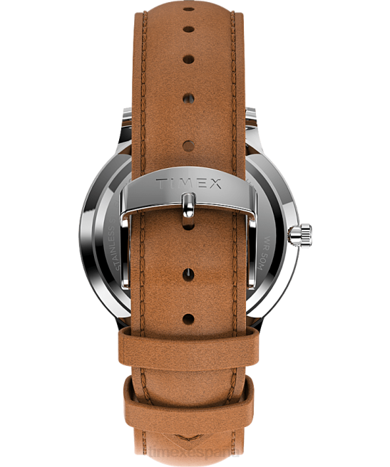 relojes | Timex reloj waterbury clásico de 40 mm con correa de cuero acero inoxidable/bronceado/azul hombres Z8X2237