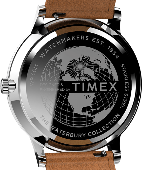 relojes | Timex reloj waterbury clásico de 40 mm con correa de cuero acero inoxidable/bronceado/azul hombres Z8X2237