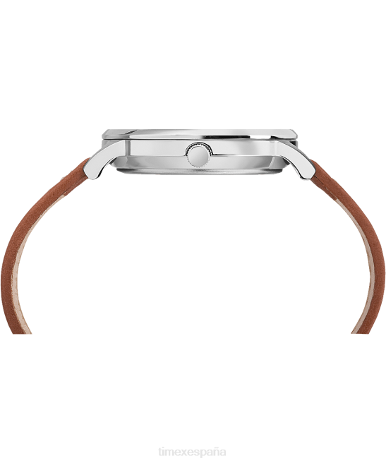relojes | Timex reloj waterbury clásico de 40 mm con correa de cuero acero inoxidable/bronceado/crema hombres Z8X2221