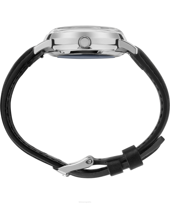 relojes | Timex x Brooks Brothers Marlin automático de 38 mm con correa de cuero y correa de tela acero inoxidable/negro/crema hombres Z8X2174