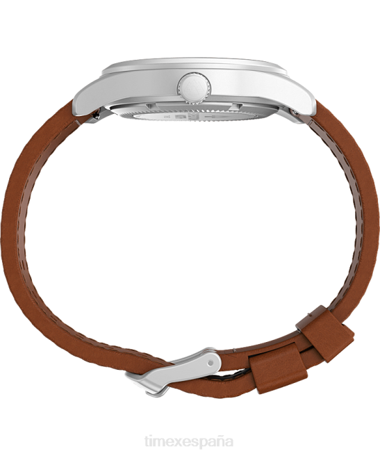 relojes | Timex Expedition North Field Post Reloj mecánico de 38 mm con correa de cuero ecológico acero inoxidable/marrón/azul hombres Z8X234