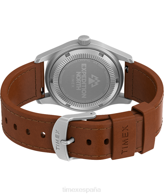 relojes | Timex Expedition North Field Post Reloj mecánico de 38 mm con correa de cuero ecológico acero inoxidable/marrón/blanco hombres Z8X23
