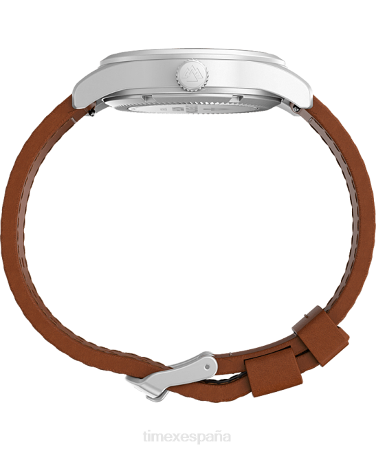 relojes | Timex Expedition North Field Post Solar Reloj de 36 mm con correa de cuero ecológico acero inoxidable/marrón/negro hombres Z8X222