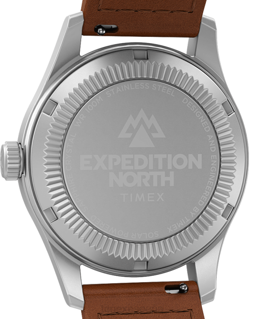 relojes | Timex Expedition North Field Post Solar Reloj de 36 mm con correa de cuero ecológico acero inoxidable/marrón/negro hombres Z8X222
