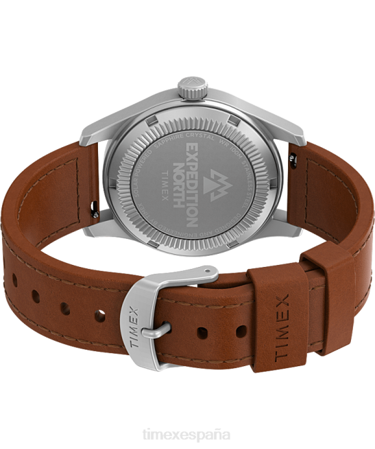 relojes | Timex Expedition North Field Post Solar Reloj de 36 mm con correa de cuero ecológico acero inoxidable/marrón/negro hombres Z8X222