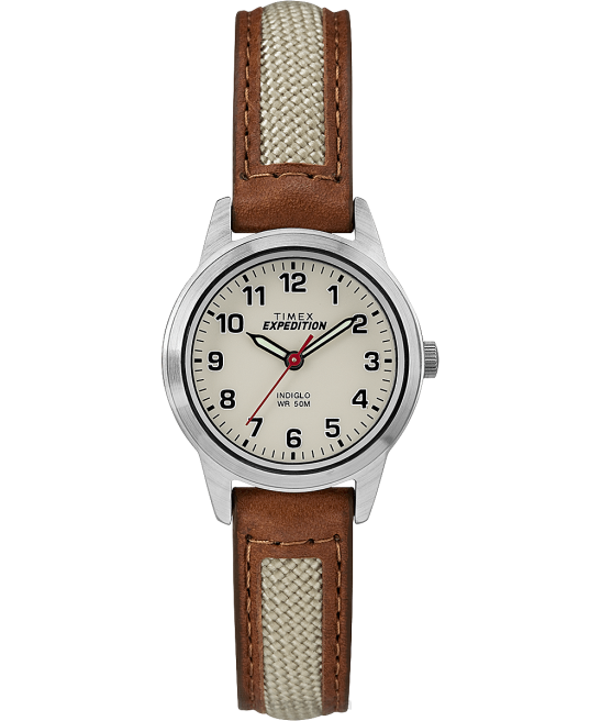 relojes | Timex Reloj Expedition Field Mini de 26 mm con correa de cuero. cromo/bronceado/natural hombres Z8X226