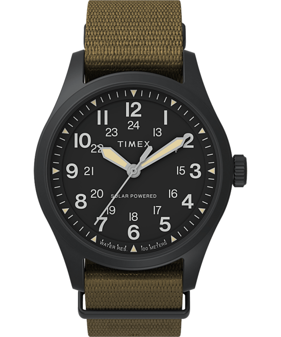 relojes | Timex Reloj Expedition North Field Post Solar de 36 mm con correa de tela reciclada ip-negro/bronceado/negro hombres Z8X223
