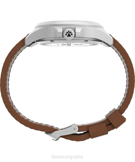 relojes | Timex Reloj Expedition North Field Post Solar de 41 mm con correa de cuero ecológico acero inoxidable/marrón/azul hombres Z8X28