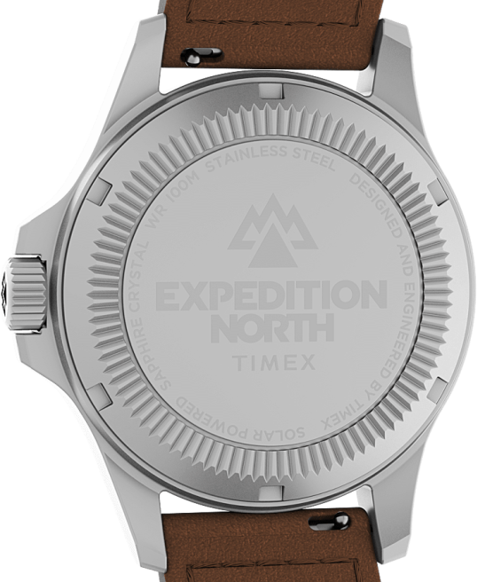 relojes | Timex Reloj Expedition North Field Post Solar de 41 mm con correa de cuero ecológico acero inoxidable/marrón/azul hombres Z8X28