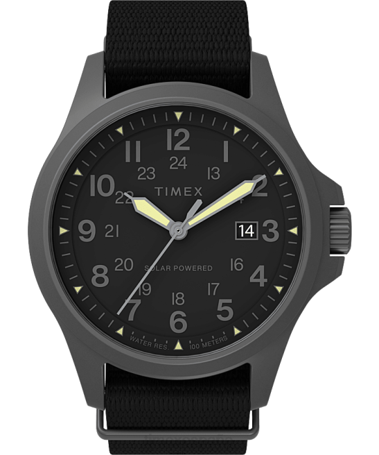 relojes | Timex Reloj Expedition North Field Post Solar de 41 mm con correa de tela reciclada bronce/negro hombres Z8X231