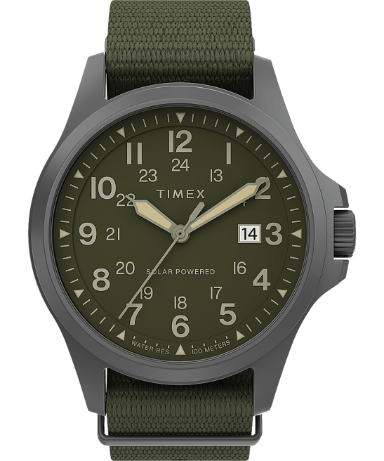 relojes | Timex Reloj Expedition North Field Post Solar de 41 mm con correa de tela reciclada bronce/verde hombres Z8X220