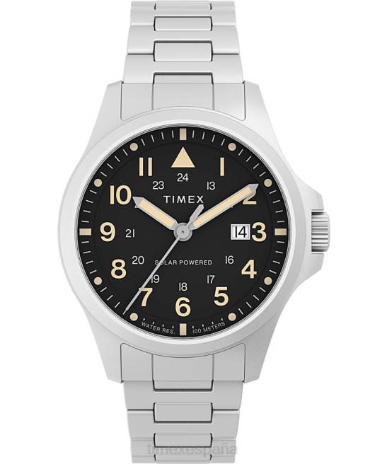 relojes | Timex Reloj Expedition North Field Solar de 41 mm con pulsera de acero inoxidable. acero inoxidable/negro hombres Z8X217