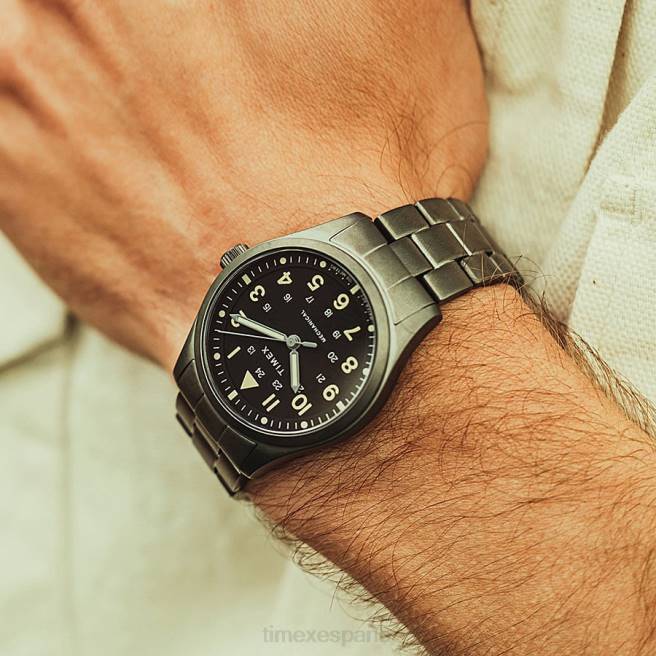 relojes | Timex Reloj Expedition North Field mecánico de 38 mm con pulsera de acero inoxidable. negro hombres Z8X219