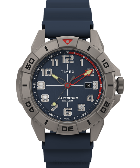 relojes | Timex Reloj Expedition North Ridge de 41 mm con correa de silicona. titanio/azul hombres Z8X216