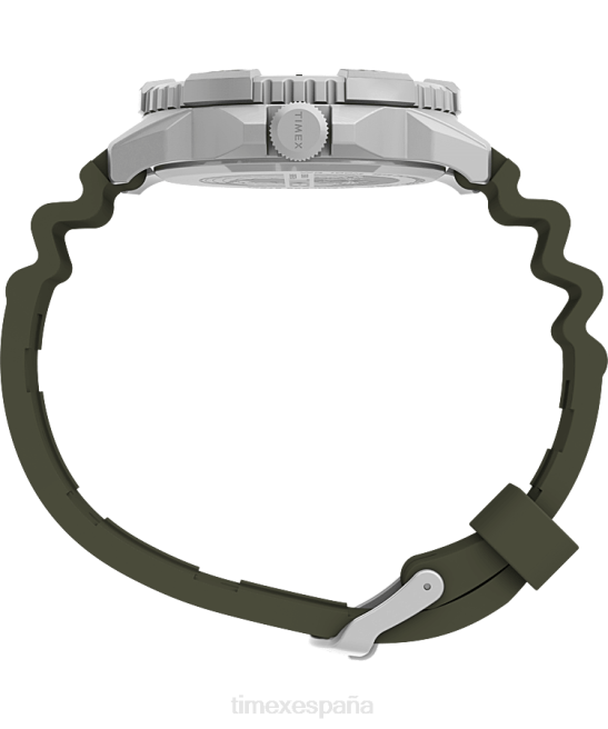 relojes | Timex Reloj Expedition North Ridge de 41 mm con correa de silicona. tono plateado/verde hombres Z8X213