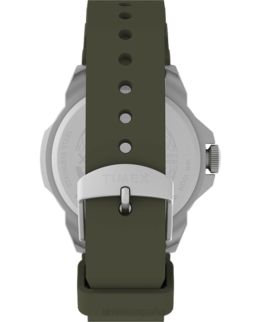 relojes | Timex Reloj Expedition North Ridge de 41 mm con correa de silicona. tono plateado/verde hombres Z8X213