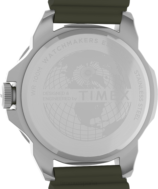 relojes | Timex Reloj Expedition North Ridge de 41 mm con correa de silicona. tono plateado/verde hombres Z8X213