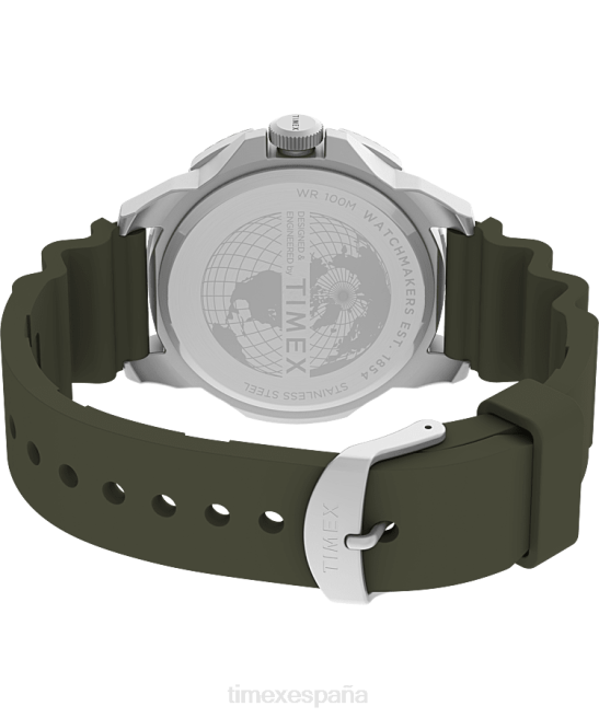 relojes | Timex Reloj Expedition North Ridge de 41 mm con correa de silicona. tono plateado/verde hombres Z8X213