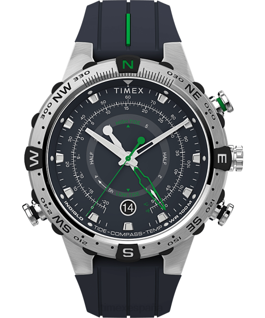 relojes | Timex Reloj Expedition North Tide-Temp-Compass de 45 mm con correa de silicona acero inoxidable/azul hombres Z8X236