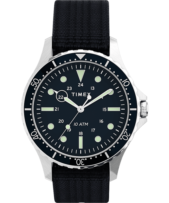 relojes | Timex Reloj Navi XL de 41 mm con correa de tela acero inoxidable/azul marino oscuro hombres Z8X212