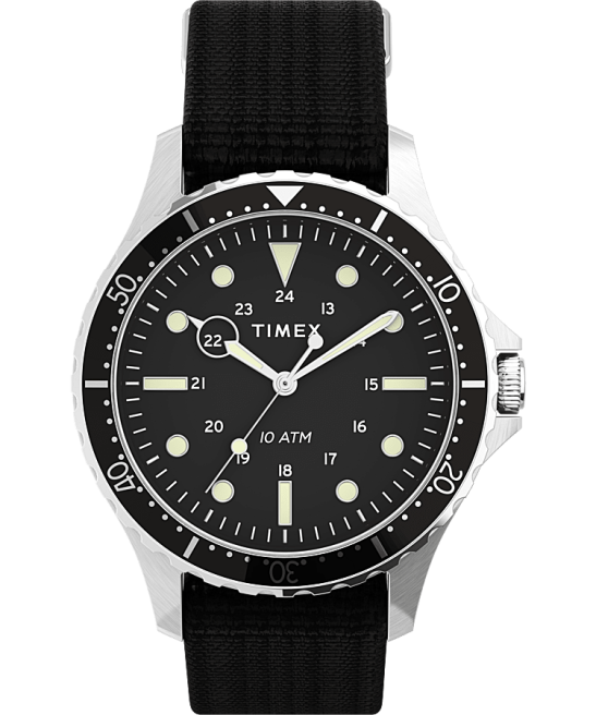 relojes | Timex Reloj Navi XL de 41 mm con correa de tela acero inoxidable/negro hombres Z8X29